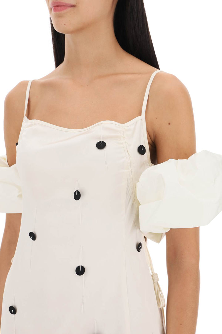 Jacquemus La Robe Chouchou Slip Dress With Detachable Sleeves   Bianco