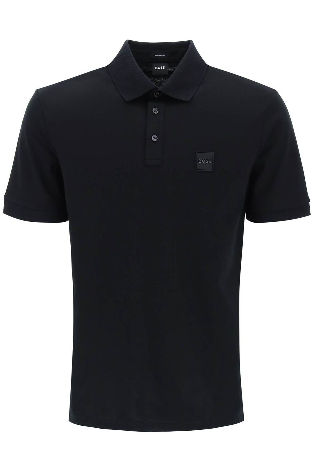 Boss Mercerized Cotton Polo Shirt   Black