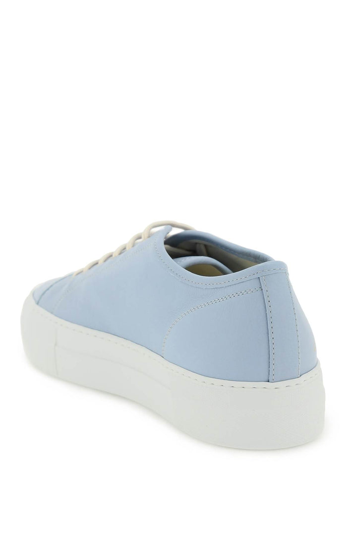 Common Projects Leather Tournament Low Super Sneakers   Celeste