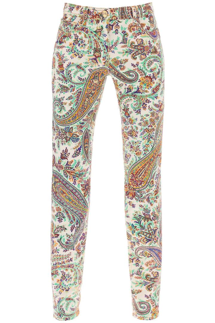 Etro Paisley Patterned Jeans   Bianco