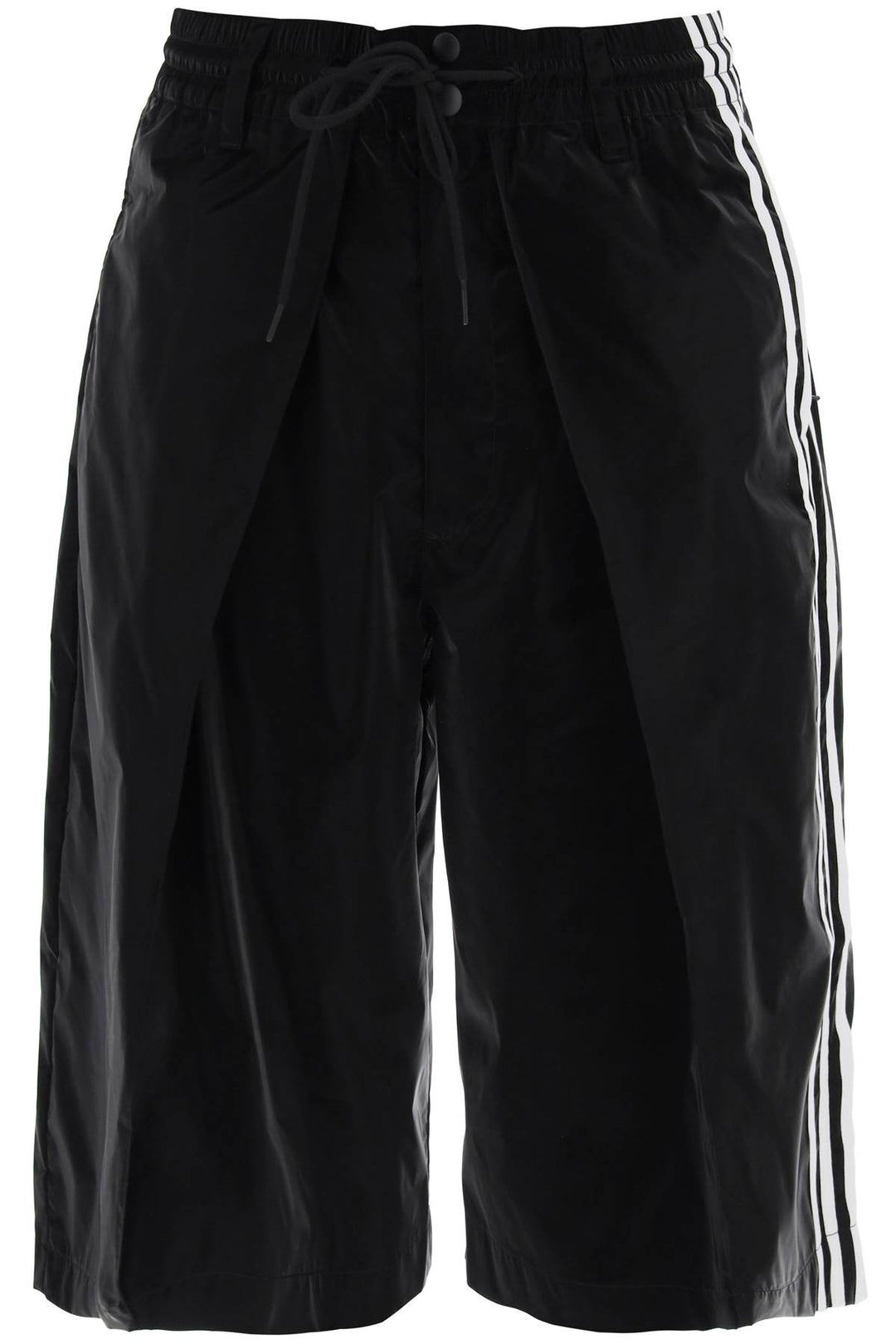 Y 3 Shiny Nylon Bermuda Shorts   Black