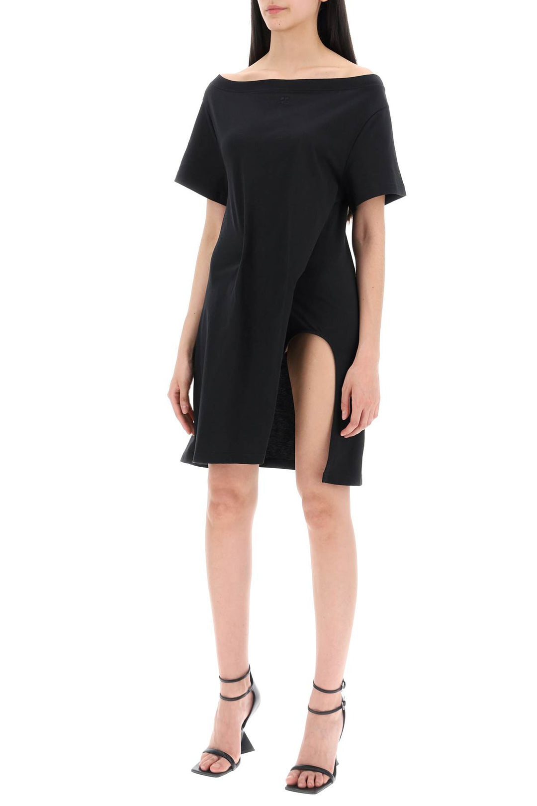 Courreges Twisted T Shirt Mini Dress   Nero