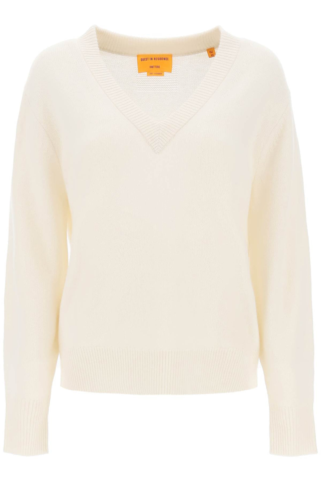 Guest In Residence The V Cashmere Sweater   Bianco