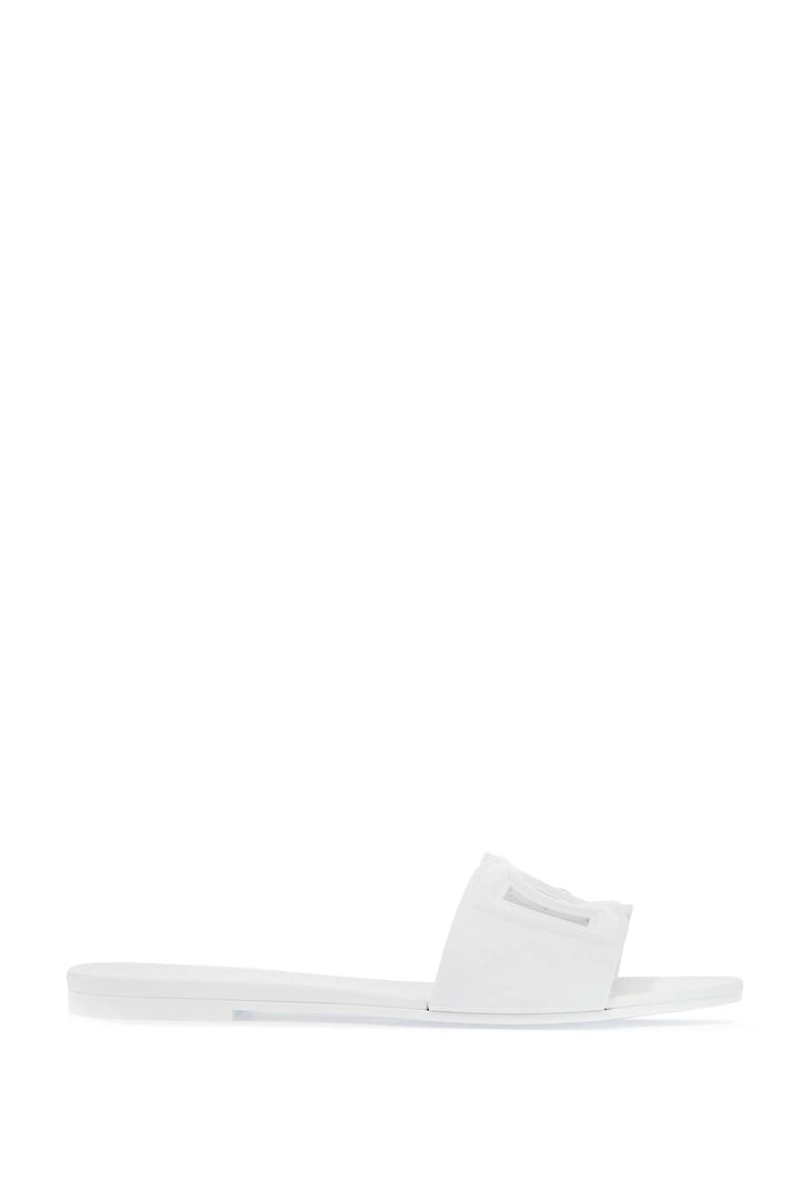 Dolce & Gabbana Rubber Slides With Cut Out   White