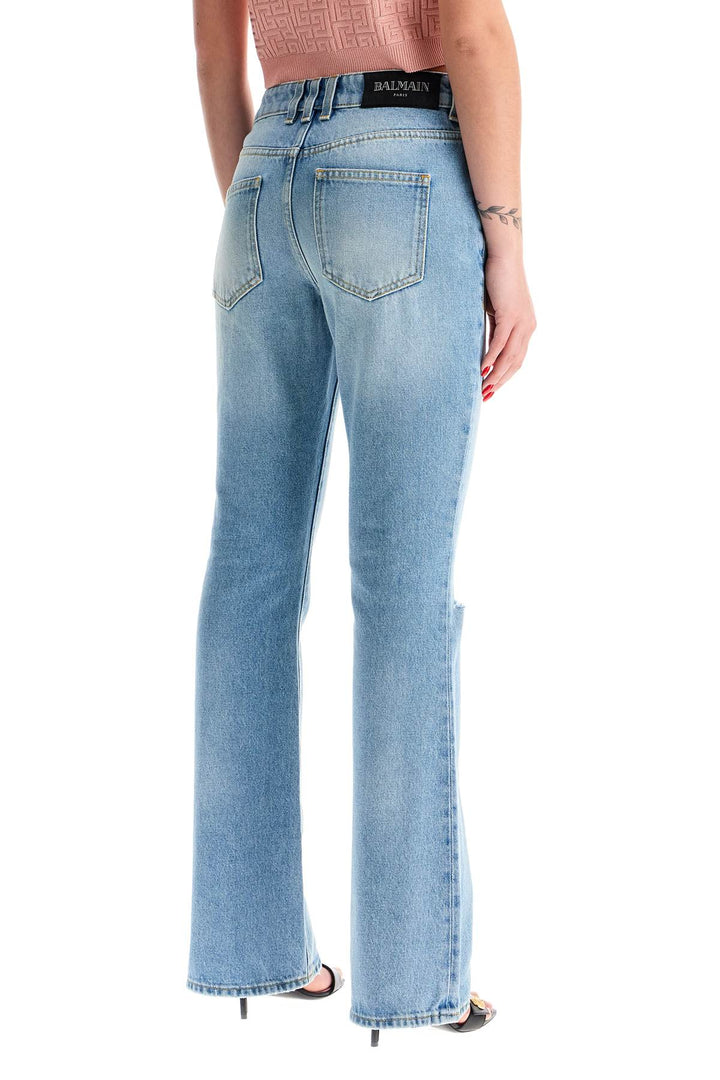 Balmain Flare Mid Rise Jeans With   Blue