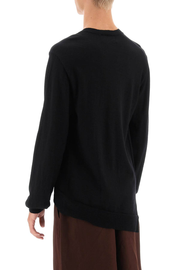Comme Des Garcons Shirt X Lacoste Bias Cut Sweater   Black