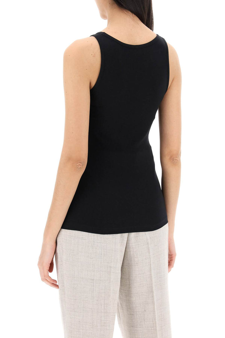 Toteme Ribbed Sleeveless Top With   Nero