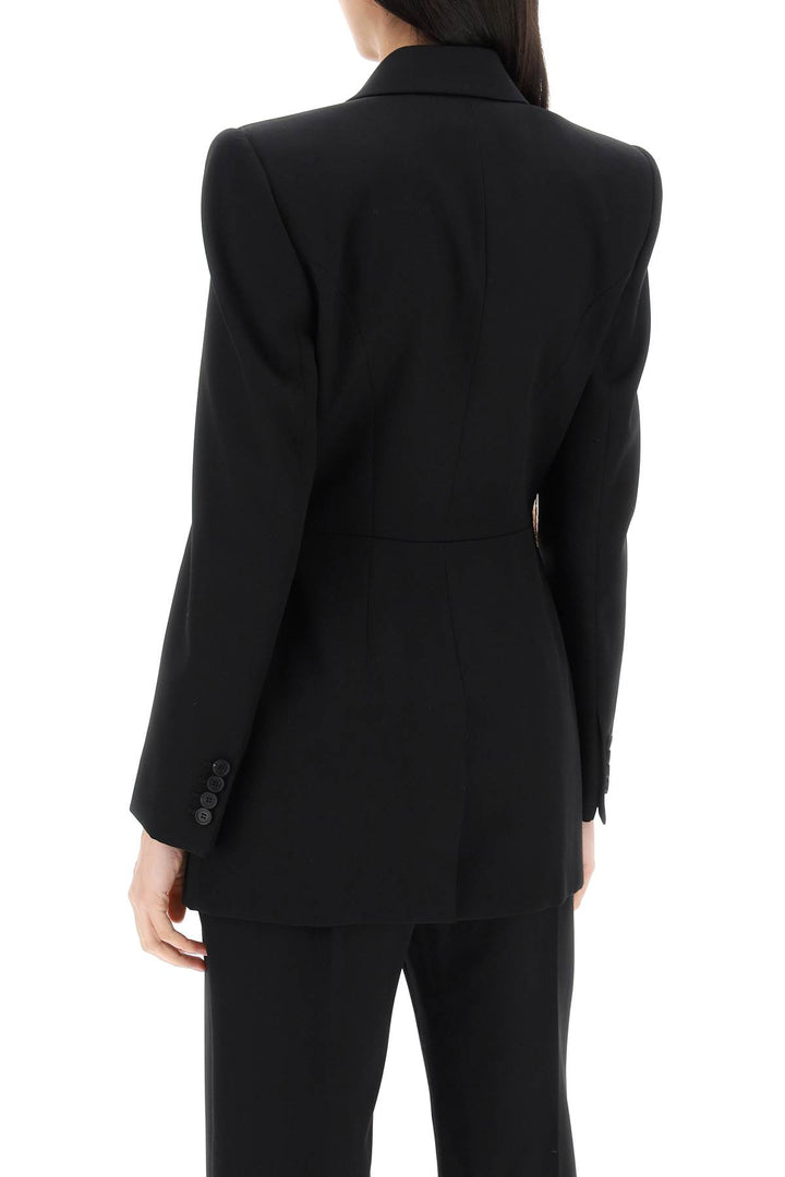 Alexander Mcqueen Fitted Jacket With Bustier Details   Nero