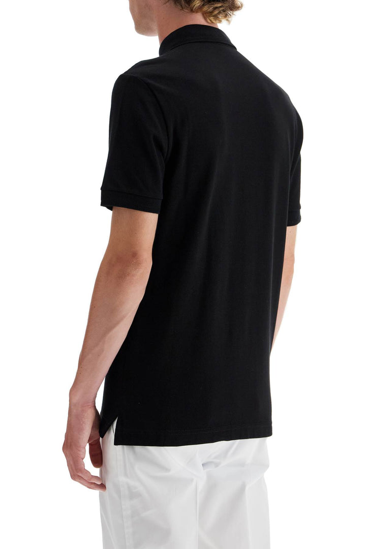 Dolce & Gabbana Slim Fit Polo Shirt With Embroidery   Black