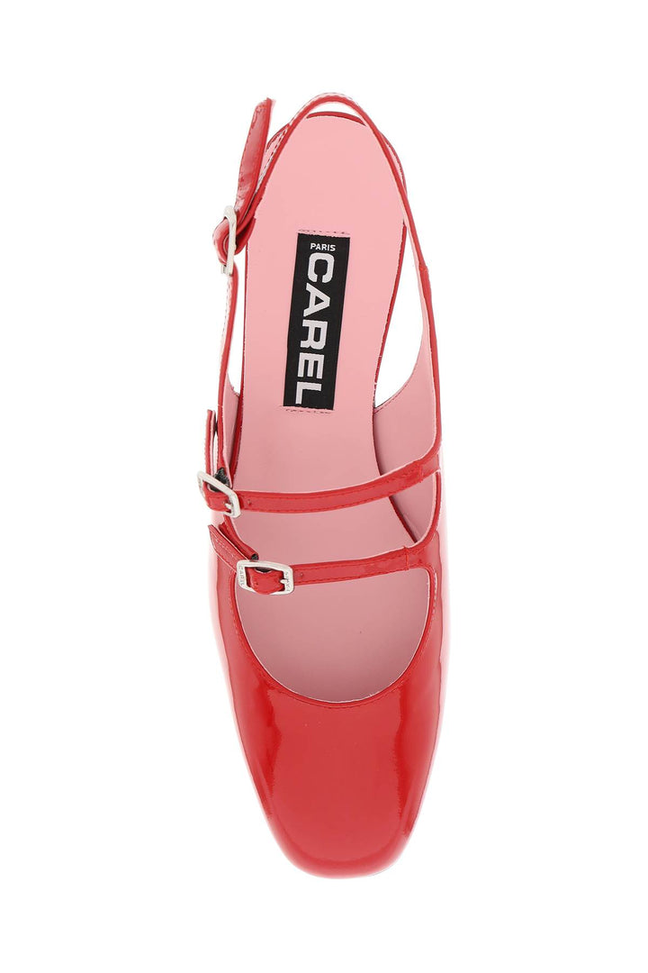 Carel Patent Leather Pêche Slingback Mary Jane   Red