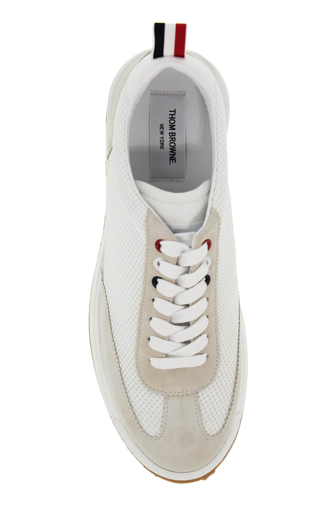 Thom Browne Mesh And Suede Leather Sneakers In 9   White
