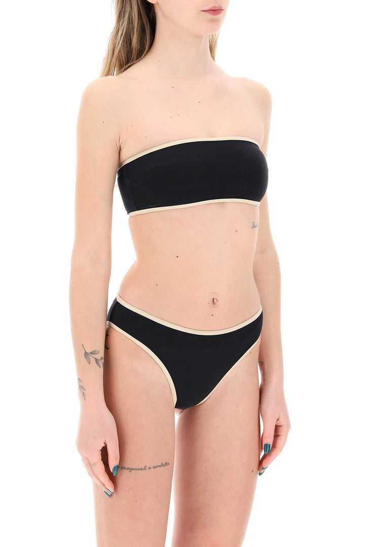 Toteme Strapless Bikini Top With Contrasting Edges   Nero