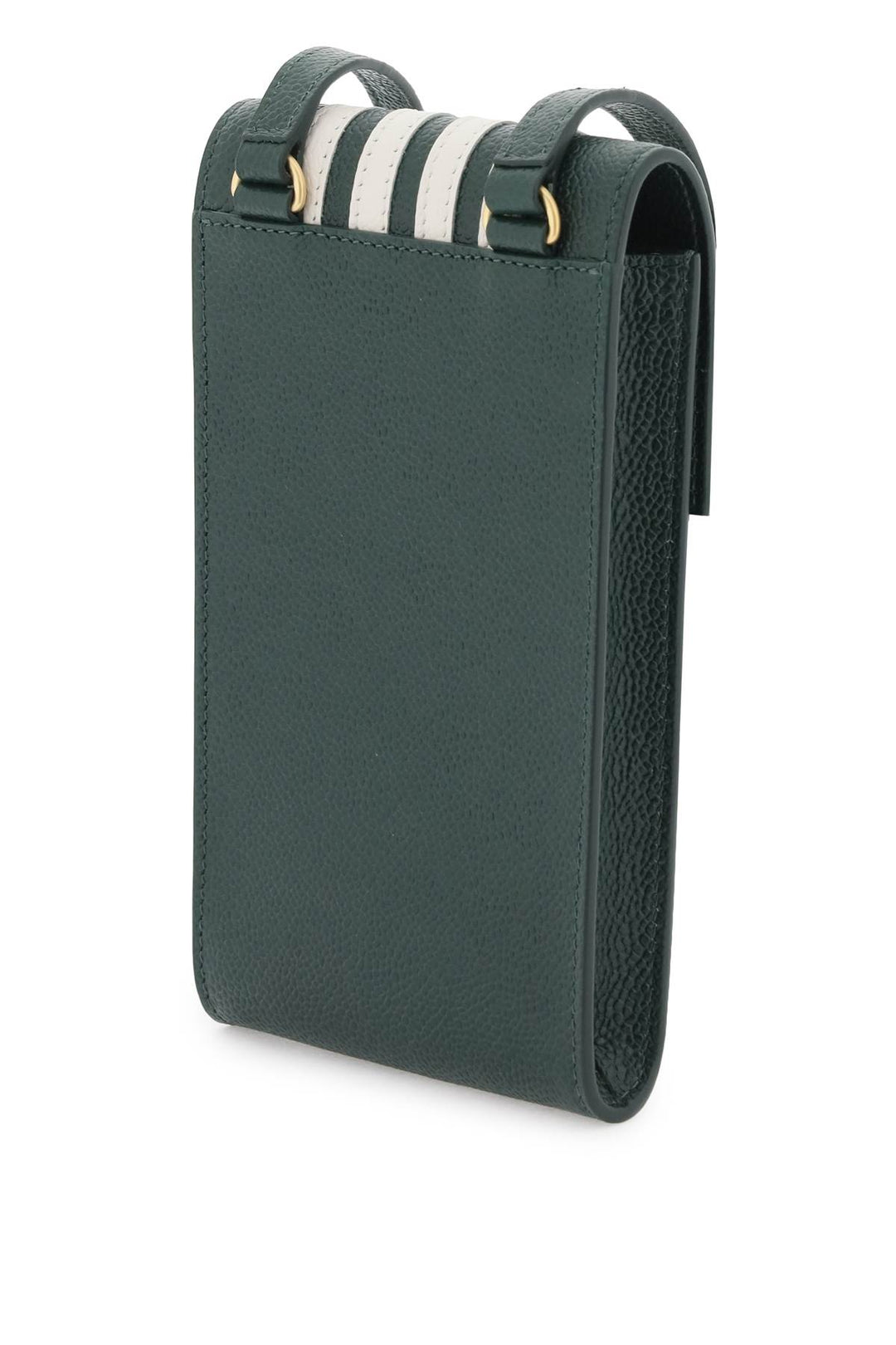 Thom Browne Leather Crossbody Phone Holder   Verde