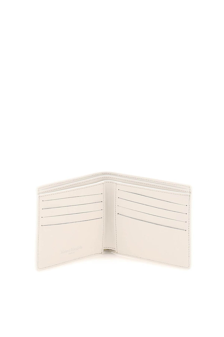 Maison Margiela Grained Leather Bi Fold Wallet   Bianco