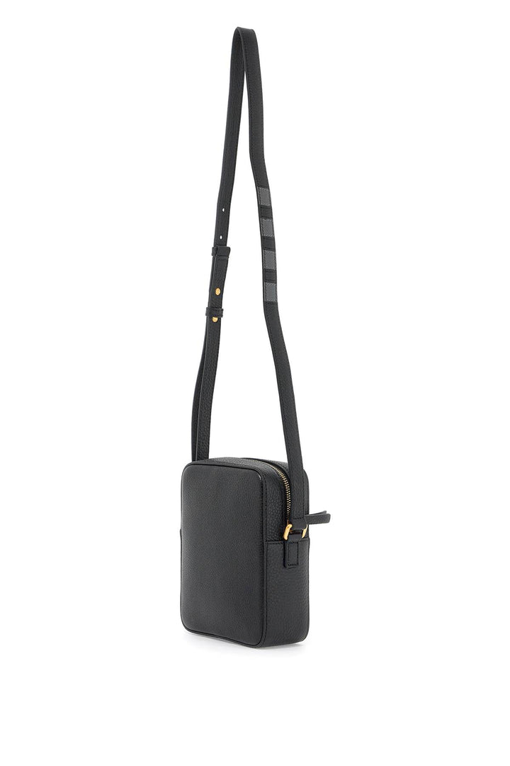 Thom Browne Pebble Grain Leather Vertical Camera Bag   Black