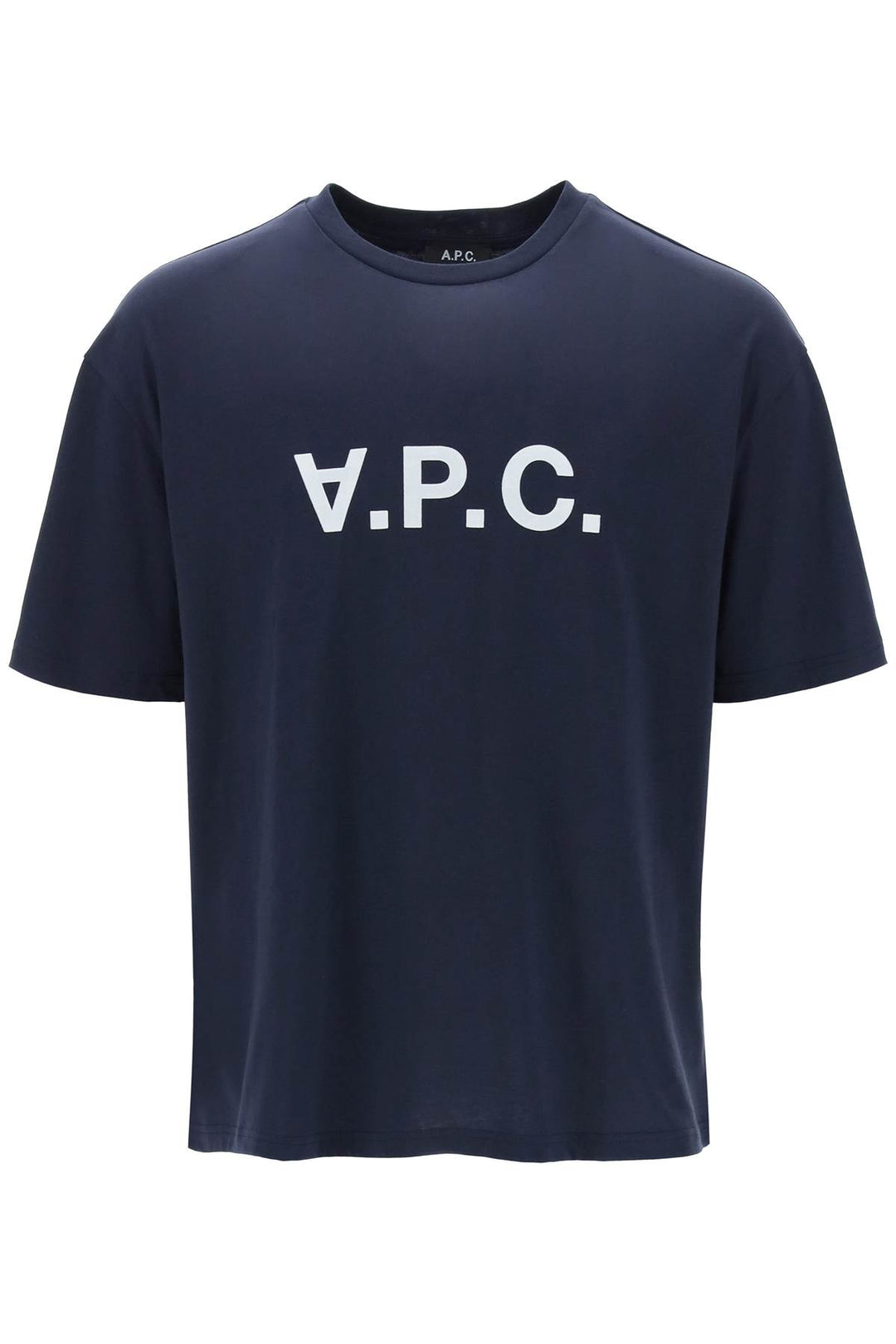 A.P.C. River T Shirt With Flocked Logo   Blu