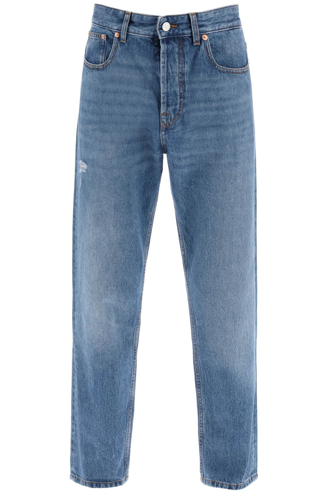 Valentino Garavani Tapered Jeans With Medium Wash   Blu