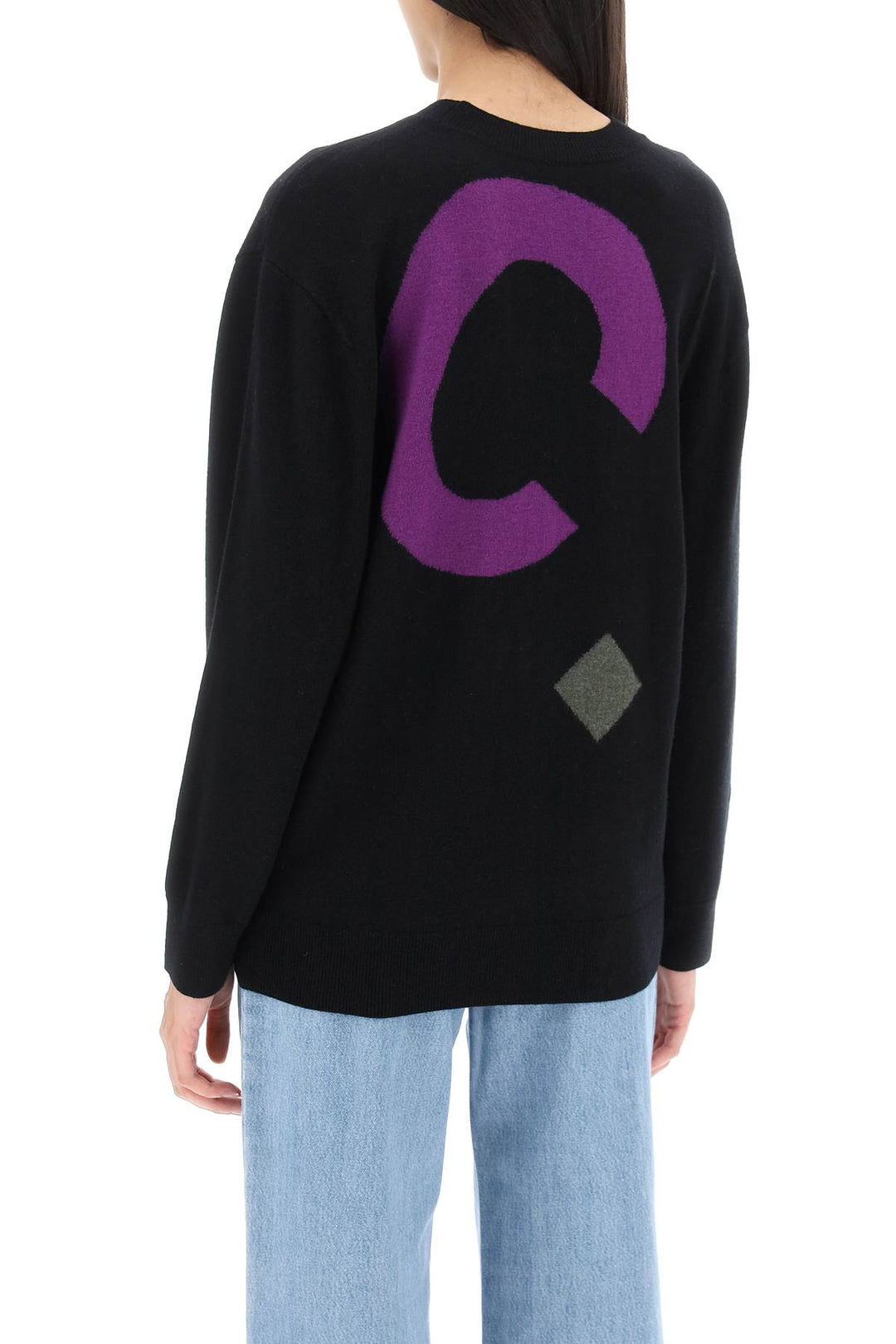 A.P.C. Sweater In Virgin Wool With Logo Pattern   Nero