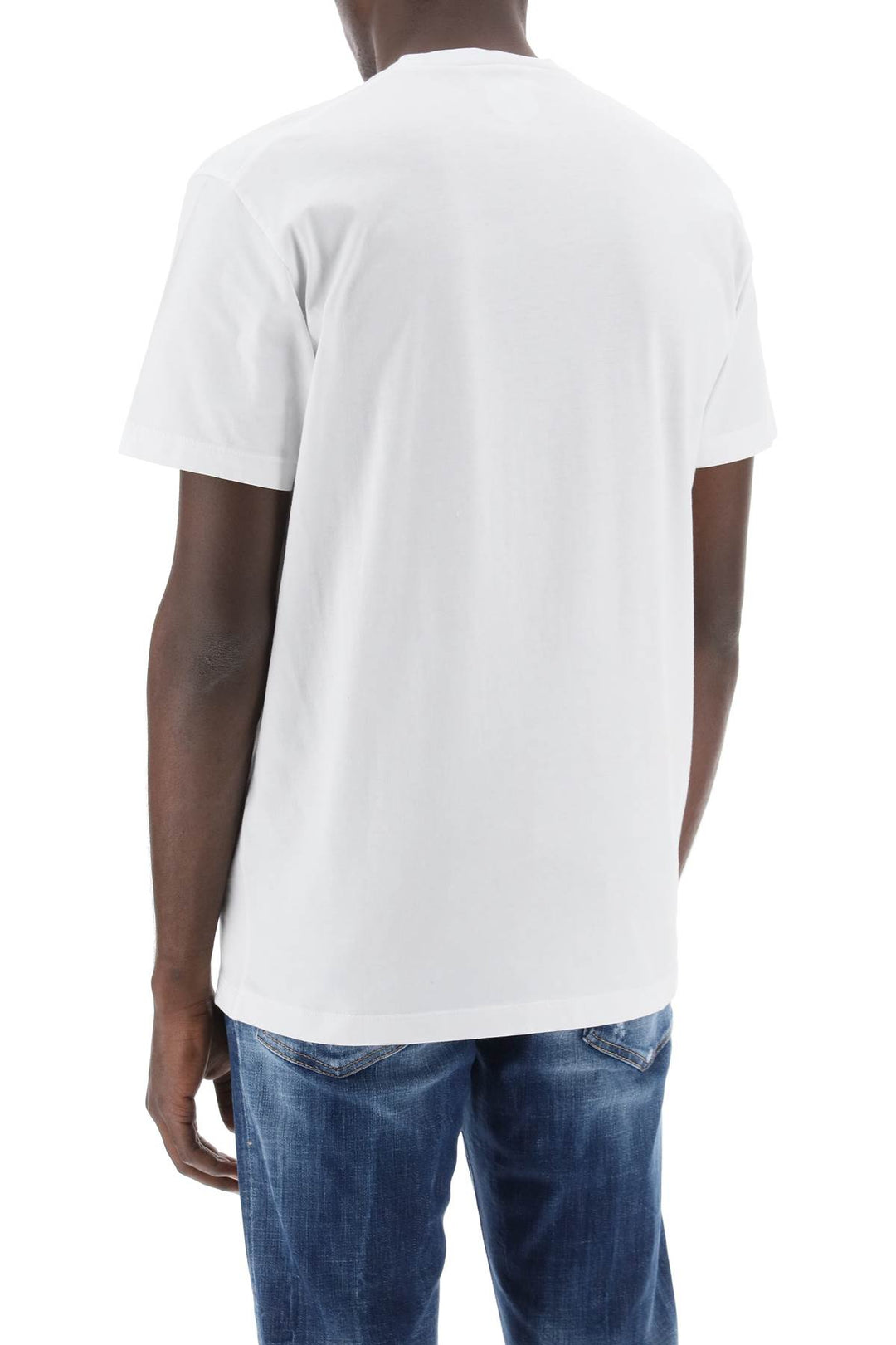 Dsquared2 Cool Fit T Shirt With D2 Print   Bianco