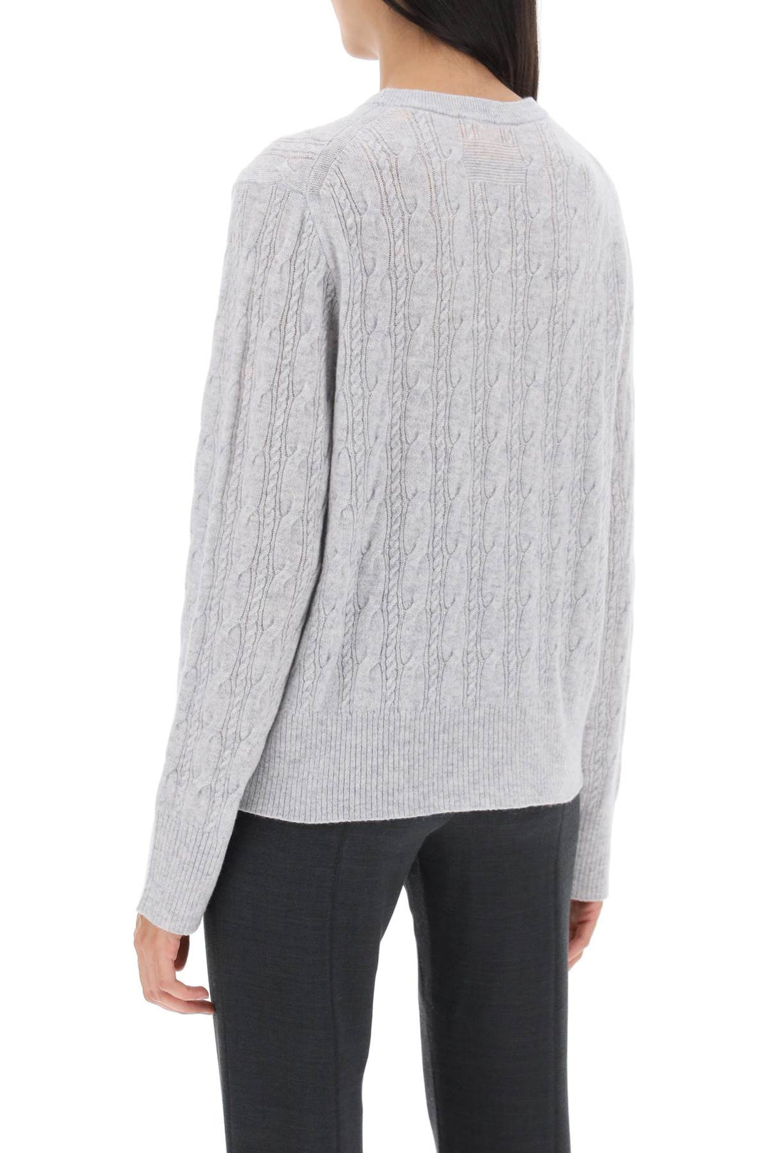 Guest In Residence Twin Cable Cashmere Sweater   Grigio