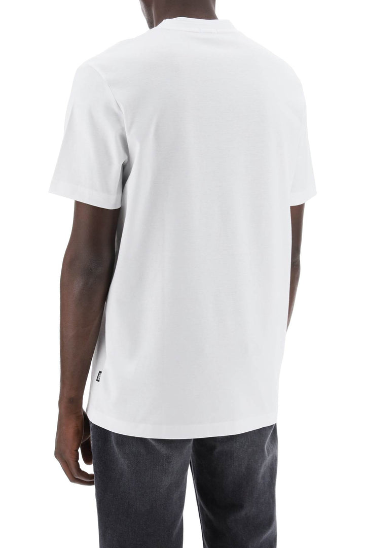 Boss Regular Fit T Shirt With Patch Design   White