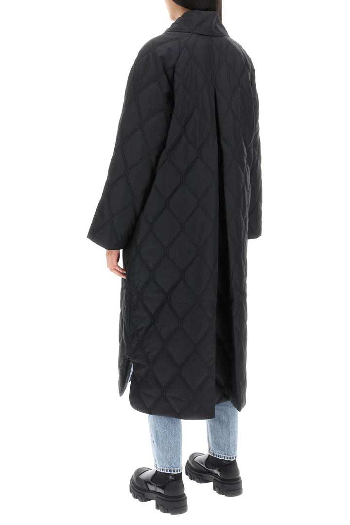 Ganni Quilted Oversized Coat   Nero