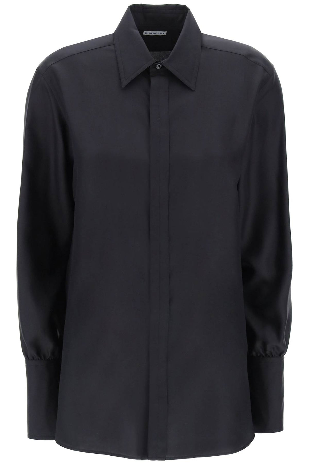 Burberry Long Sleeved Silk Shirt   Nero