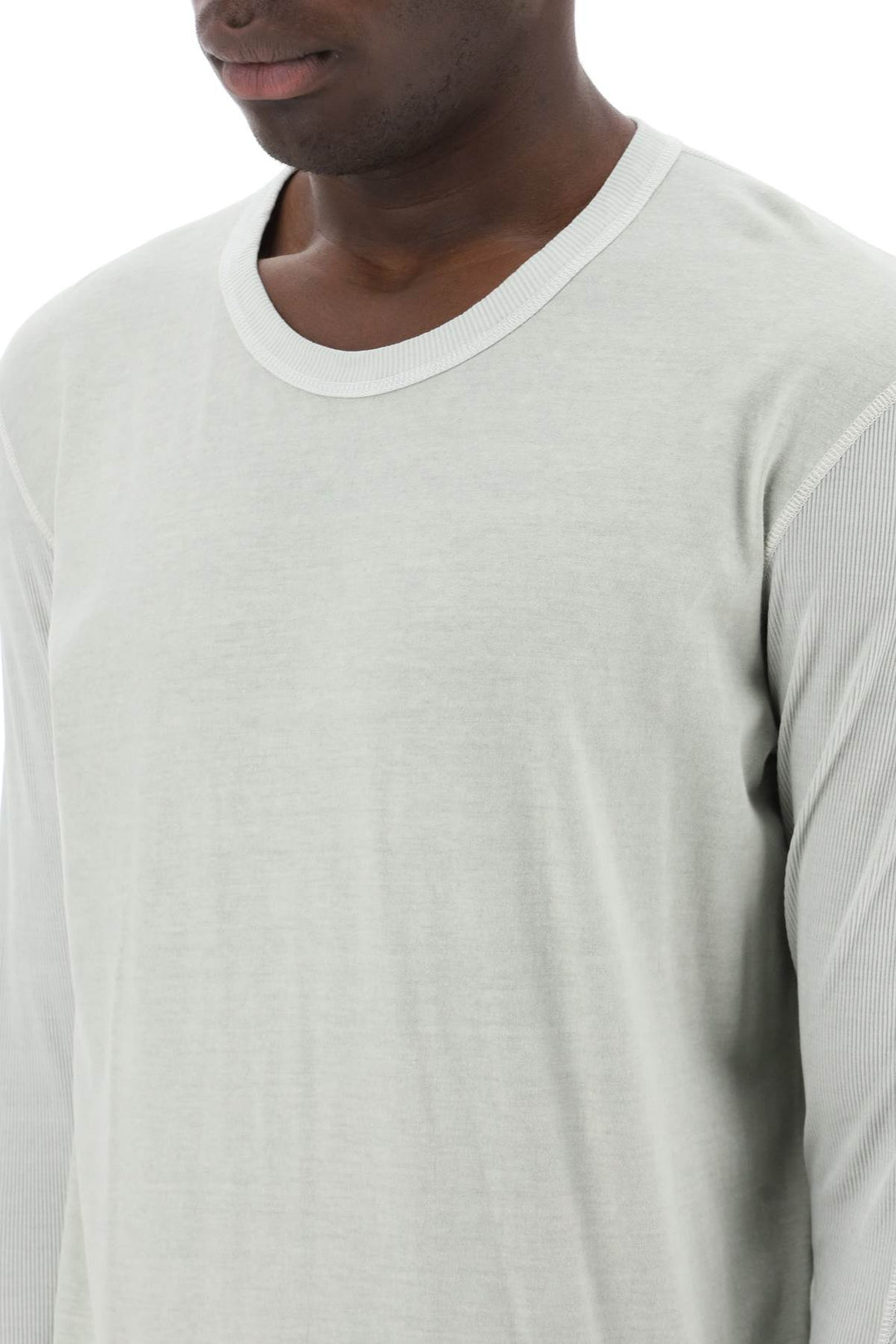 Boris Bidjan Saberi Long Sleeved Cotton T Shirt   Neutro