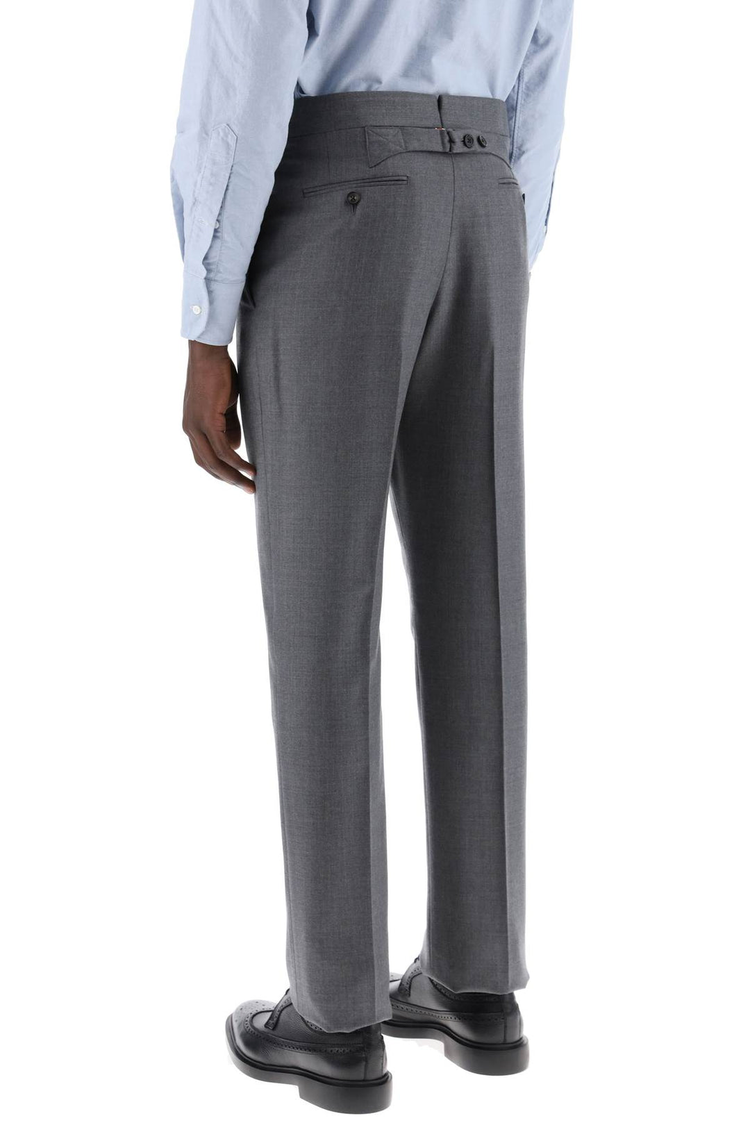Thom Browne Classic Twill Trousers For Men   Grey