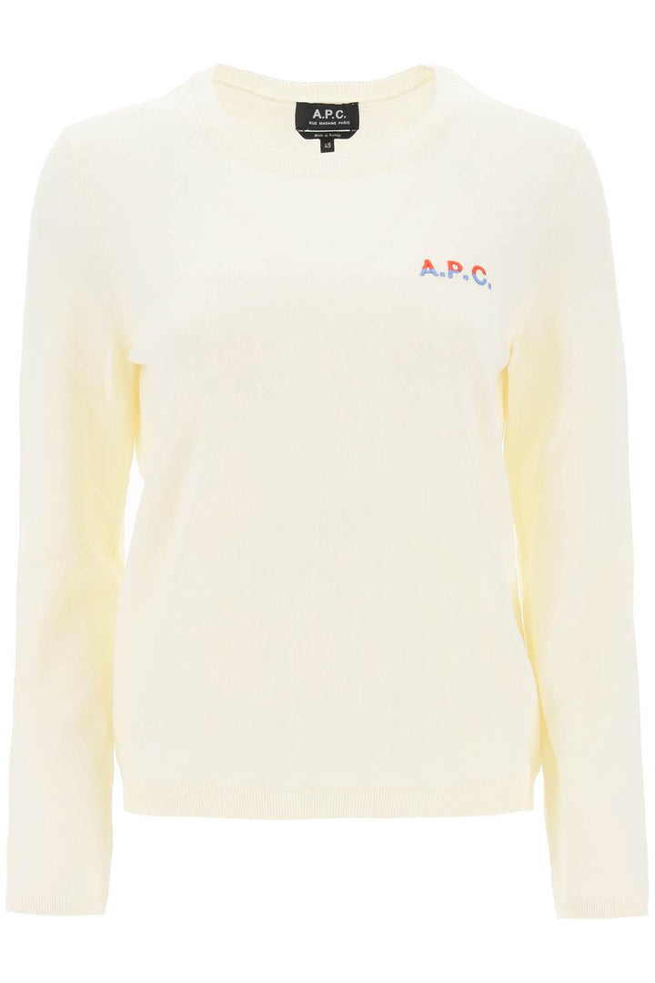 A.P.C. 'Albane' Crew Neck Cotton Sweater   Bianco