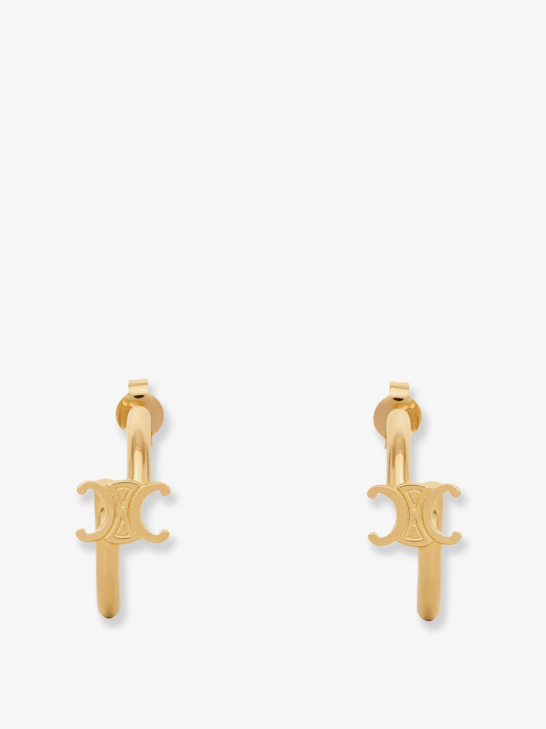 Asimmetric Triomphe gold earrings
