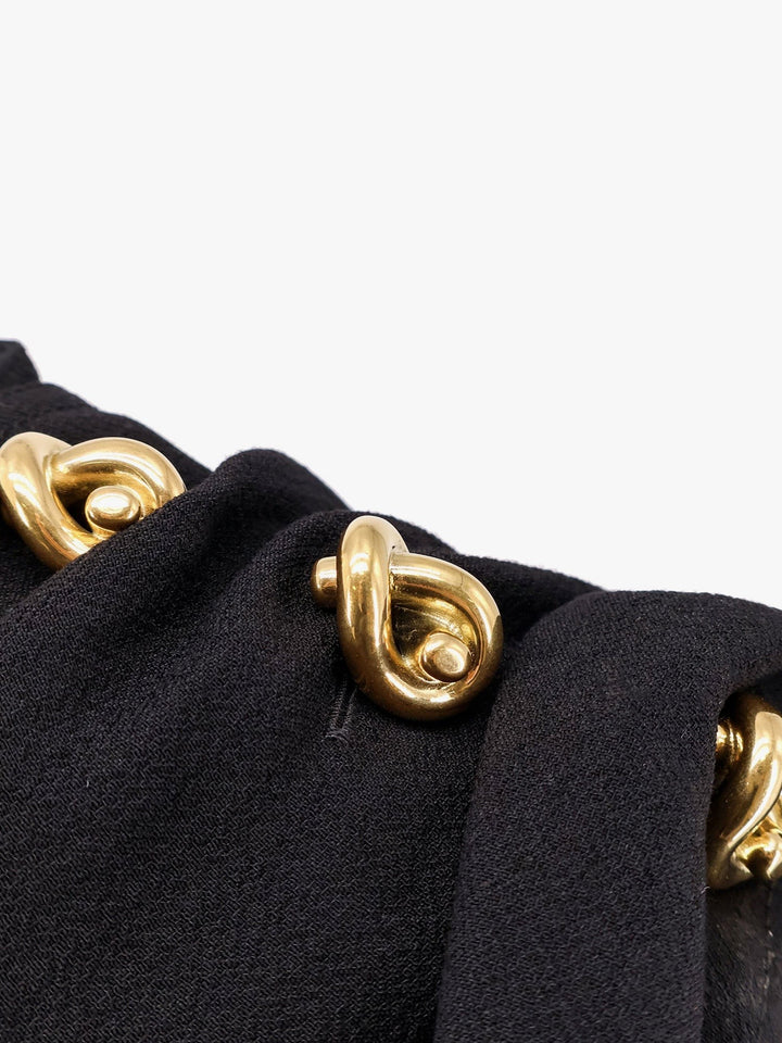Asymmetric viscose and wool crêpe top