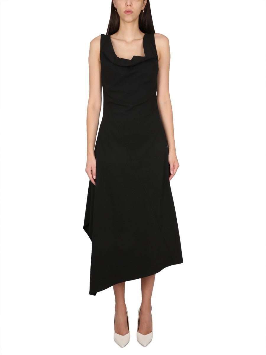 ASYMMETRICAL MIDI DRESS