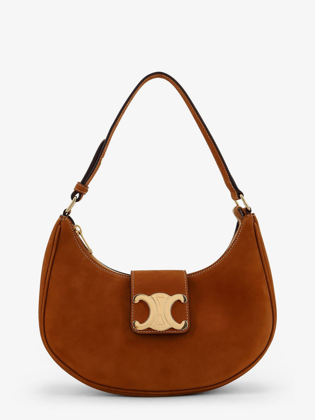 Ava Medium Triomphe suede shoulder bag