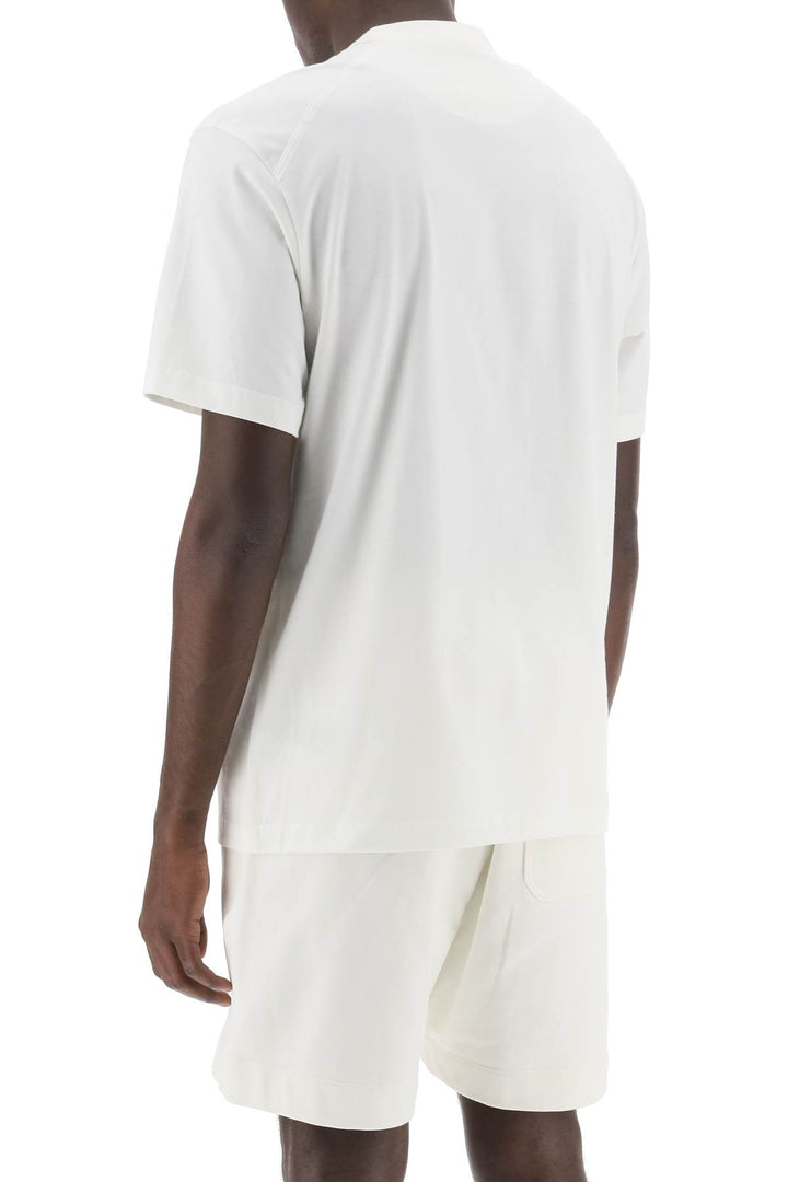 Y 3 T Shirt With Tonal Logo   Bianco