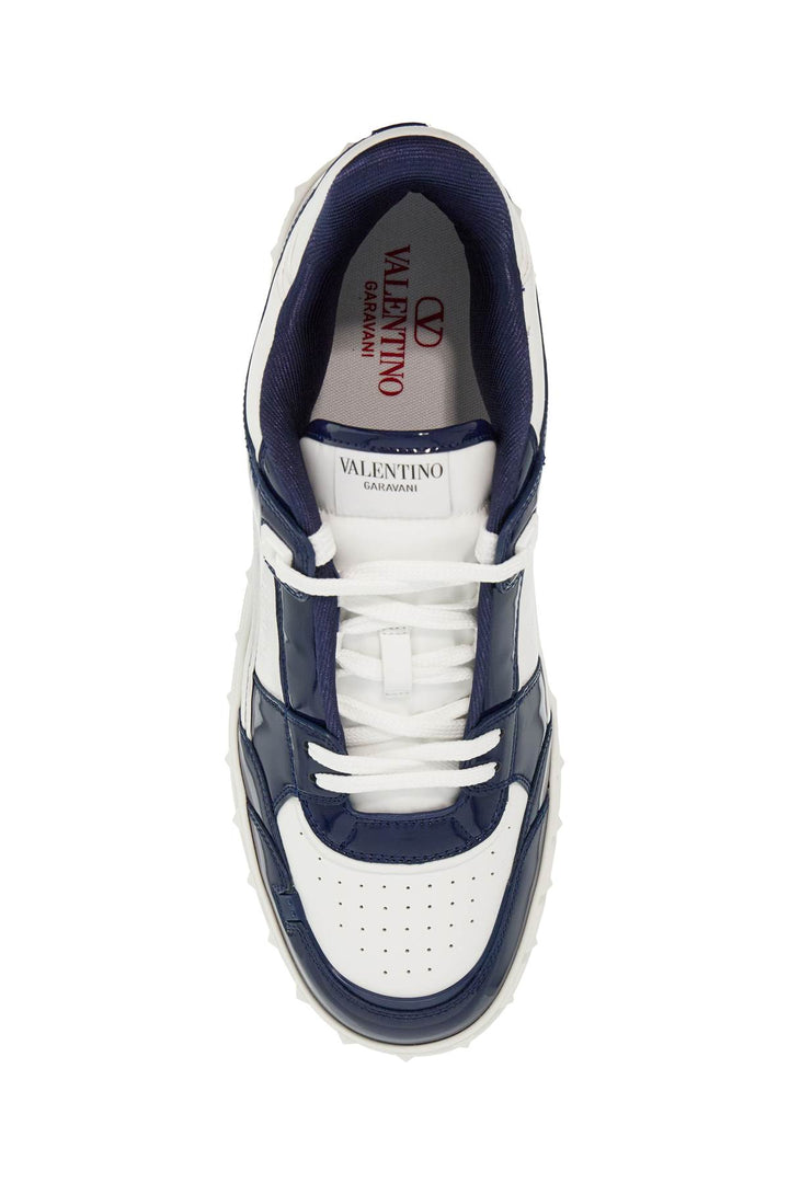 Valentino Garavani Patent Leather Freedots Low Top Sneakers   White
