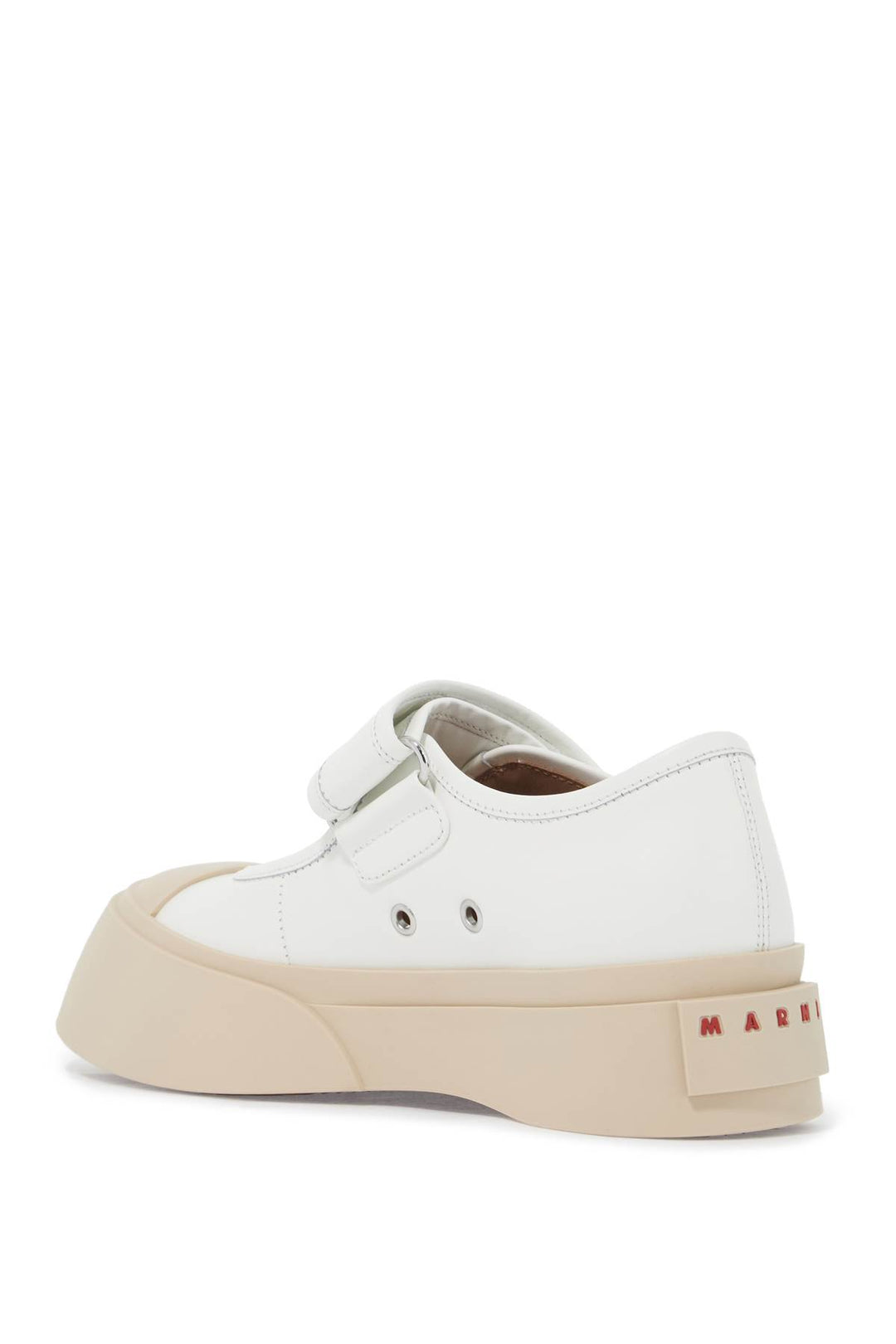 Marni Pablo Mary Jane Nappa Leather Sneakers   White