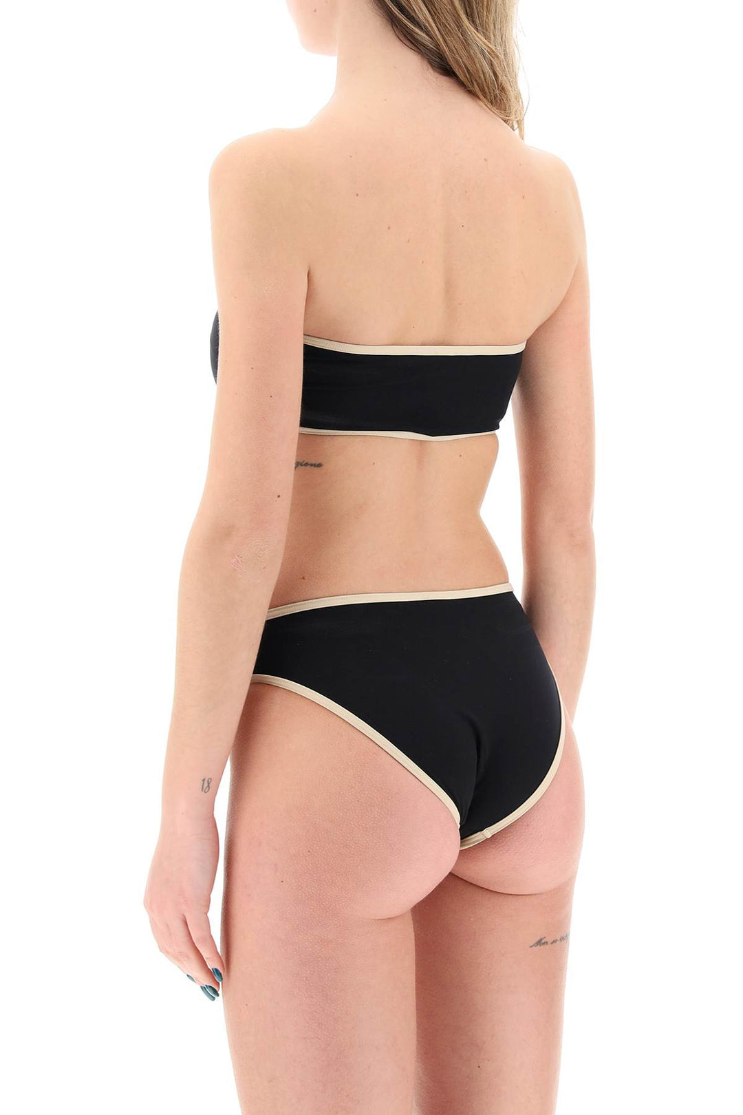 Toteme Strapless Bikini Top With Contrasting Edges   Nero