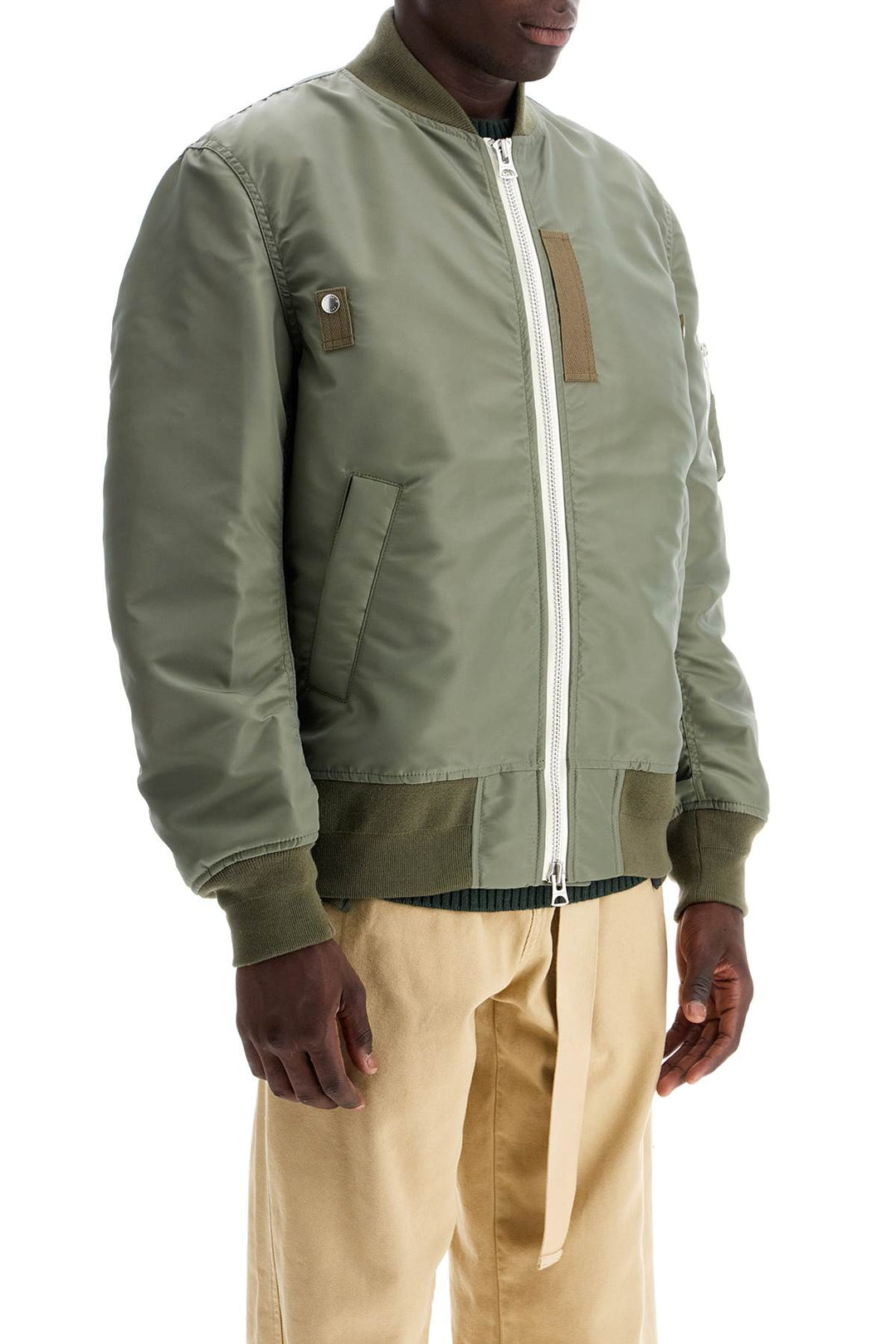 Sacai Nylon Bomber Jacket   Khaki