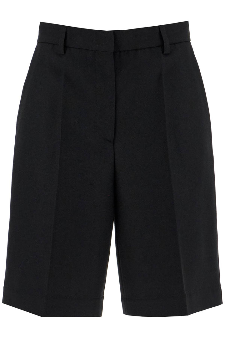 Toteme Tailored Wool Blend Bermuda Shorts   Black
