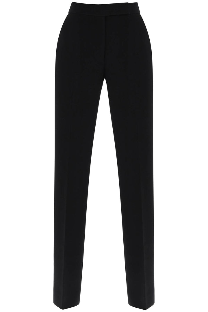 Tory Burch Straight Leg Pants In Crepe Cady   Nero
