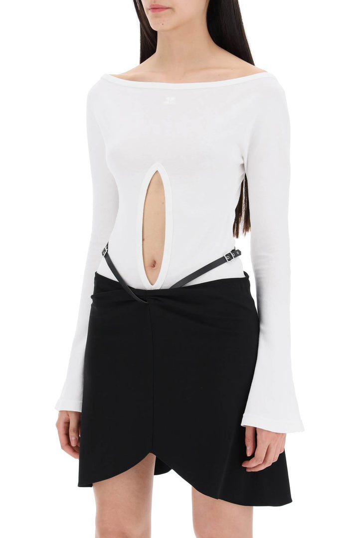 Courreges Jersey Body With Cut Outs   White