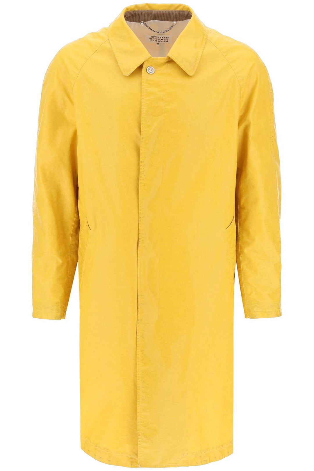 Maison Margiela Trench Coat In Worn Out Effect Coated Cotton   Giallo