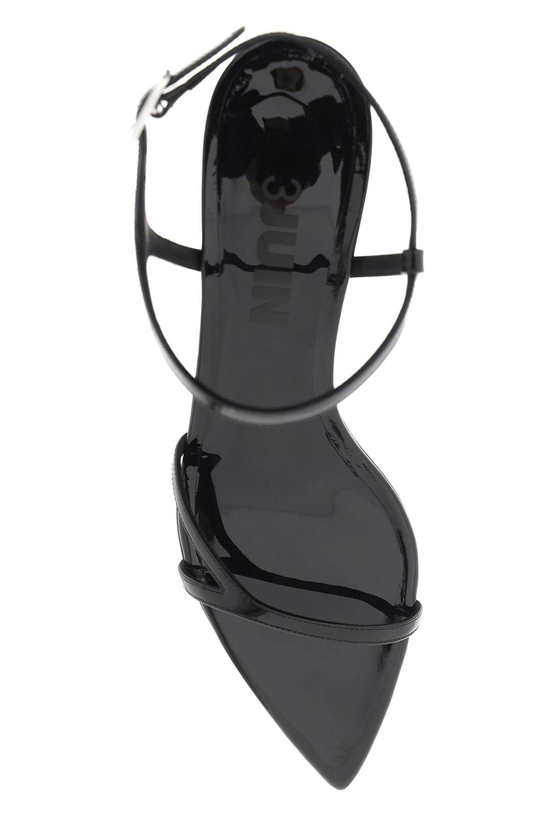 3 Juin Coral Patent Leather Sandals.   Black
