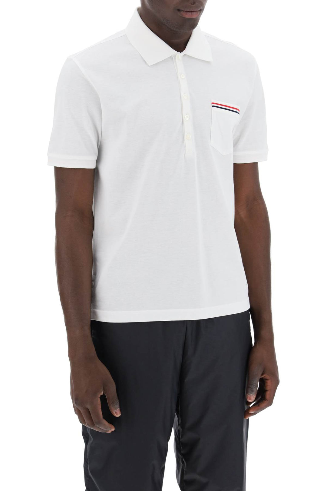 Thom Browne Mercerized Cotton Polo Shirt   White
