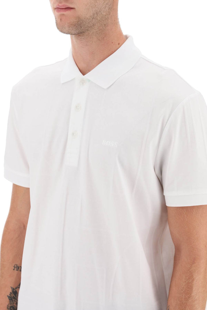 Boss Regular Fit Jacquard Polo Shirt   Bianco