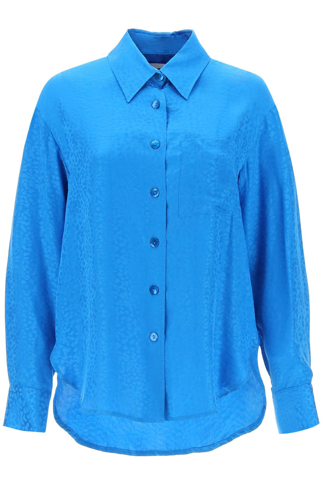 Art Dealer Charlie Shirt In Jacquard Silk   Blu