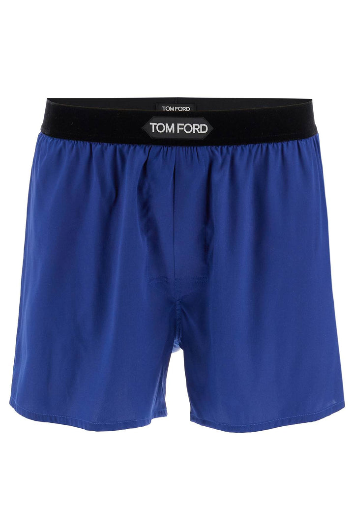 Tom Ford Silk Boxer Shorts   Blue