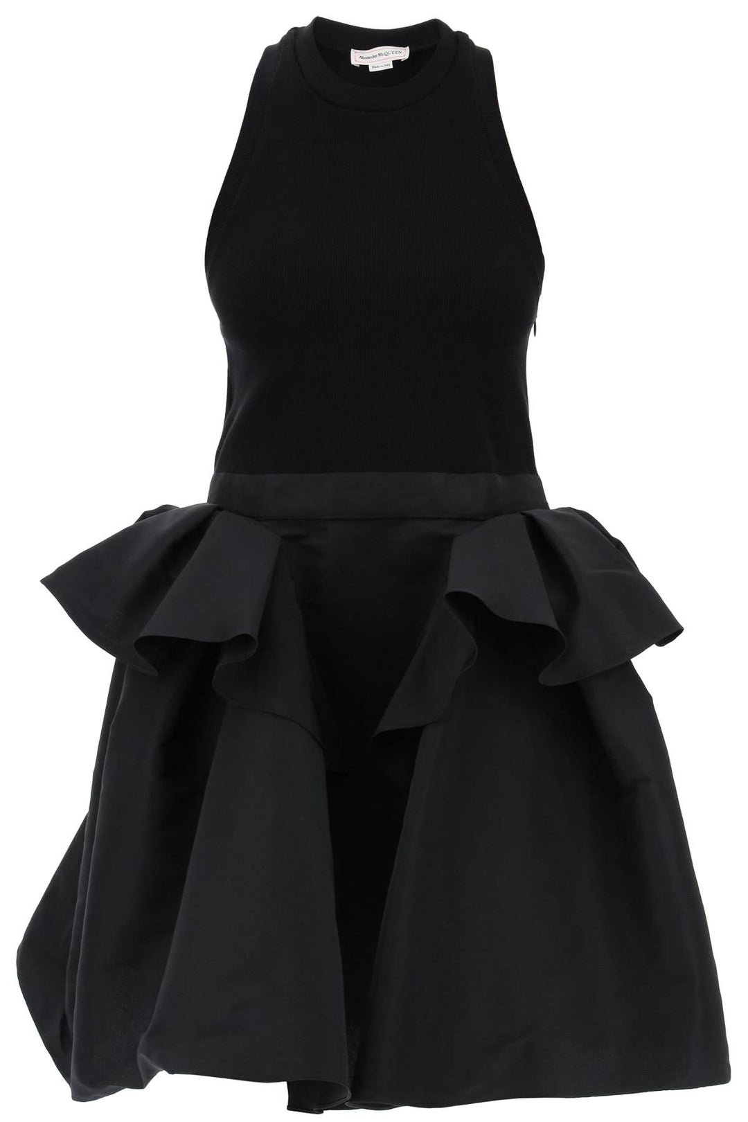 Alexander Mcqueen Hybrid Mini Dress   Black