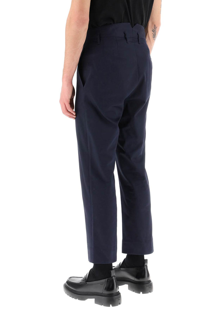 Vivienne Westwood Cropped Cruise Pants Featuring Embroidered Heart Shaped Logo   Blu